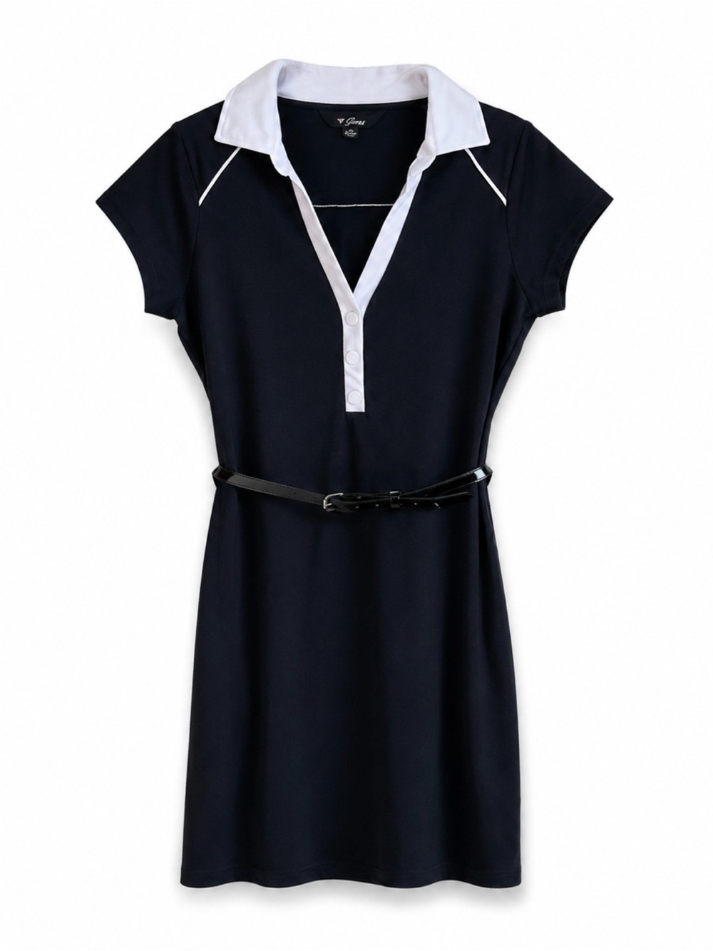 Guess Navy Blue Polo Collar White Trim Dress Size Small